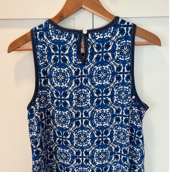 Mud Pie Blue Retro Print Dress Size Small - Picture 2 of 8